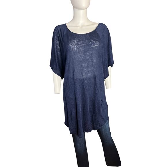Calypso St. Barth Navy Knit Linen Tunic Dress Coverup Size Small - Picture 1 of 5
